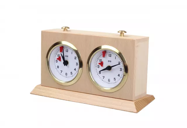 Wooden BHB chess clock with stand – SMALL